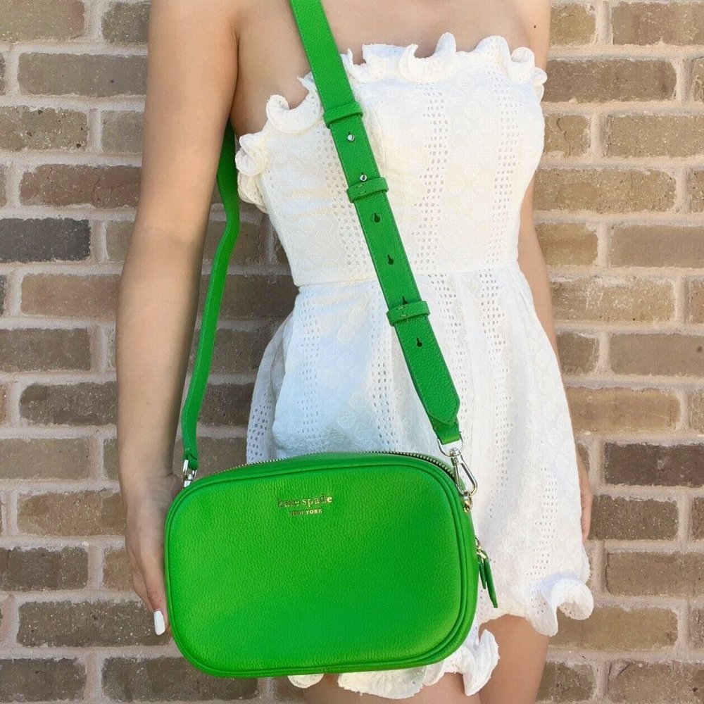 Kate Spade Astrid Oval Crossbody Leather Camera Bag Green Jay - Picture 5 of 5